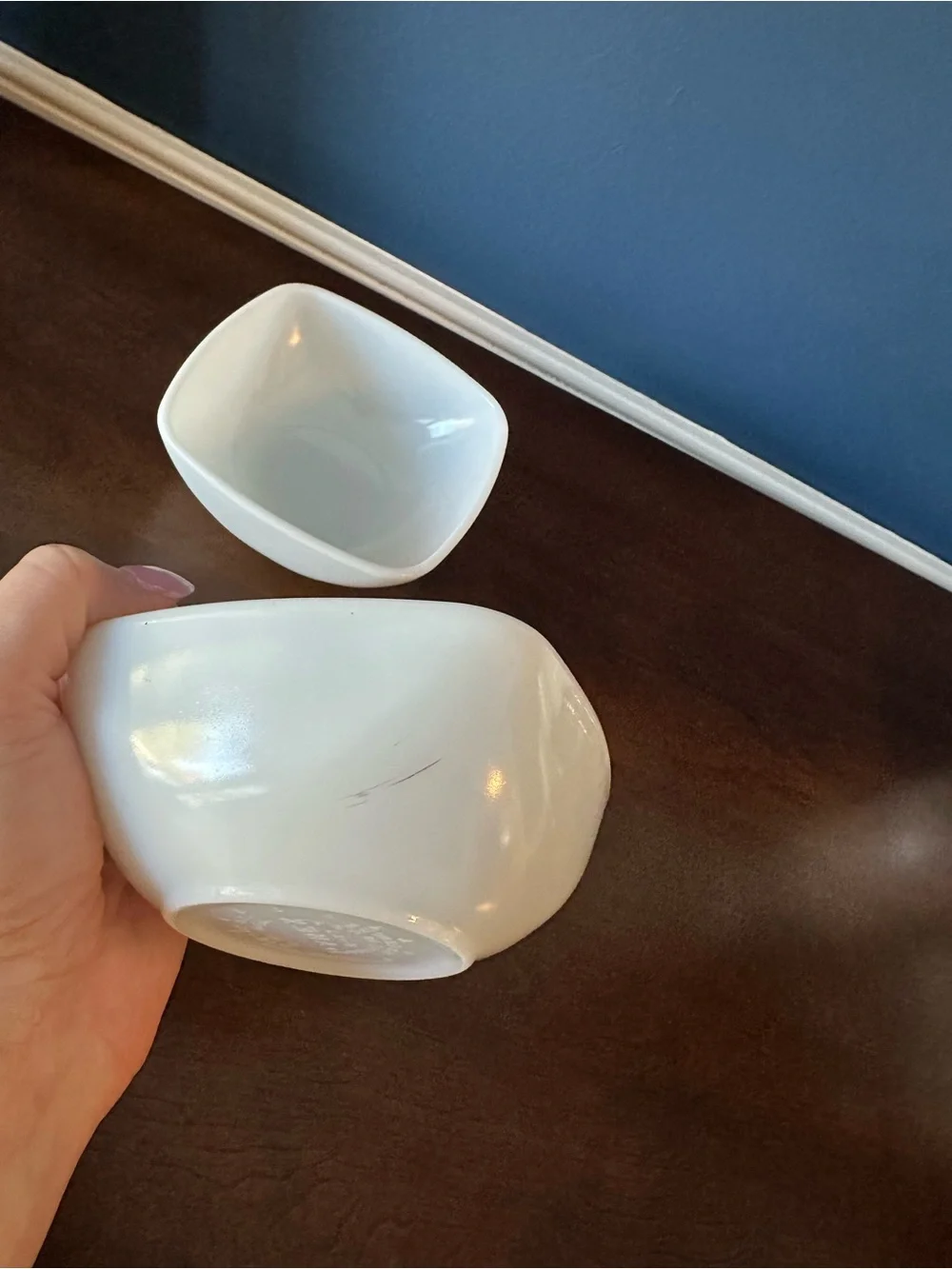 Vintage Pyrex 410 Milk Glass Square Bowls – Set of 2